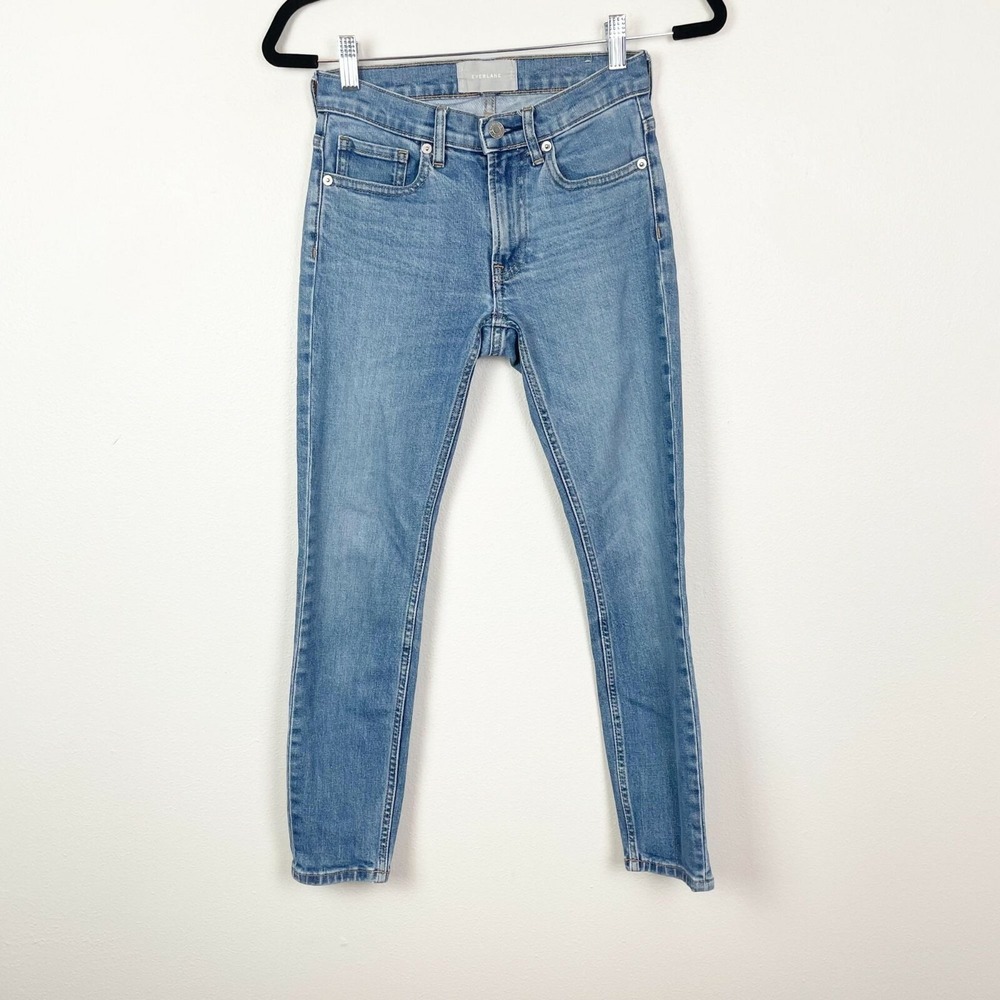 Everlane Woman's Sz 24 Mid Rise Lighter Wash Ankle Cropped‎ Skinny Jeans